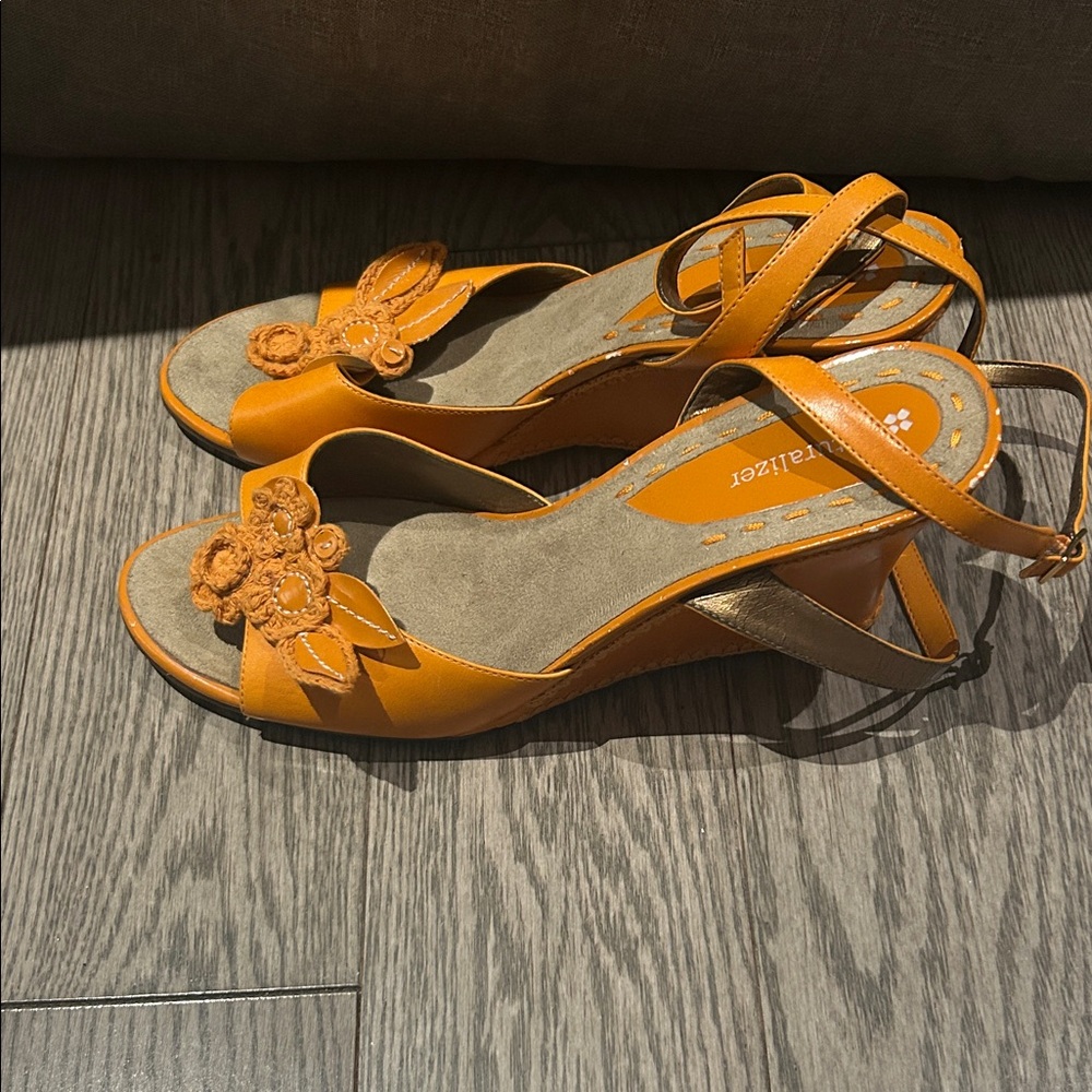 Elegant Orange Floral Sandals